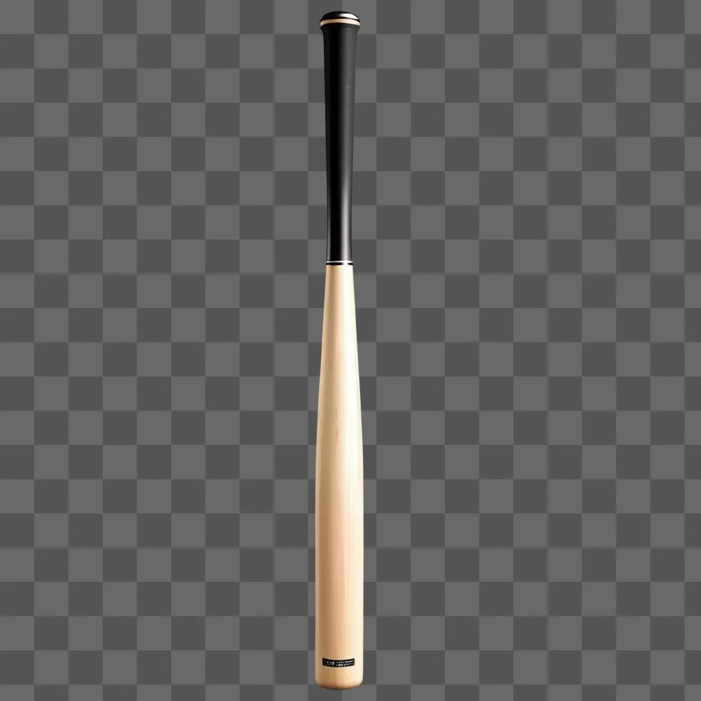 baseball bat with a black handle is shown