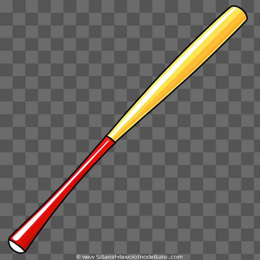 baseball bat with a red and yellow handle