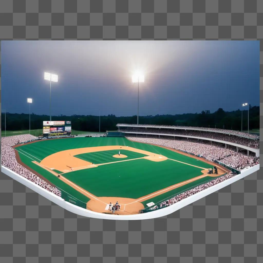 baseball field with a crowd of people watching