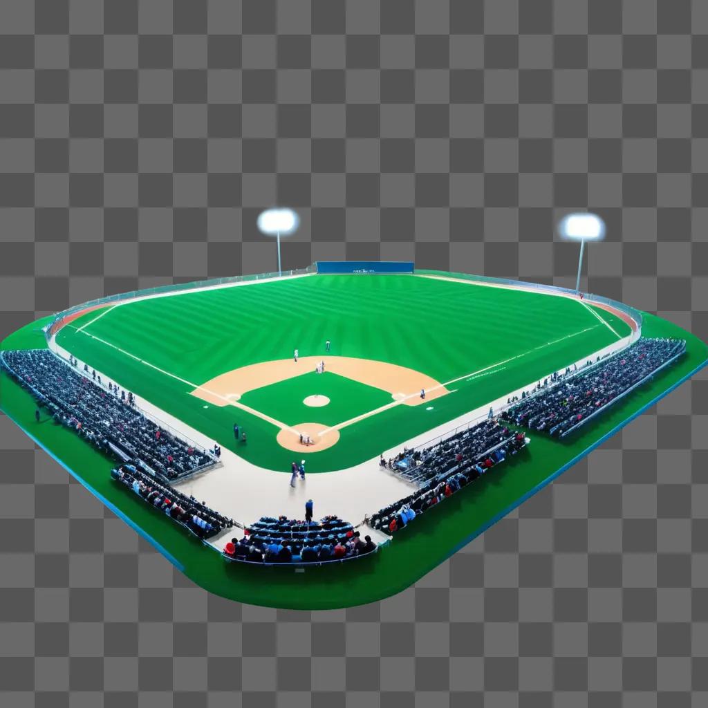 baseball field with a crowd of people watching