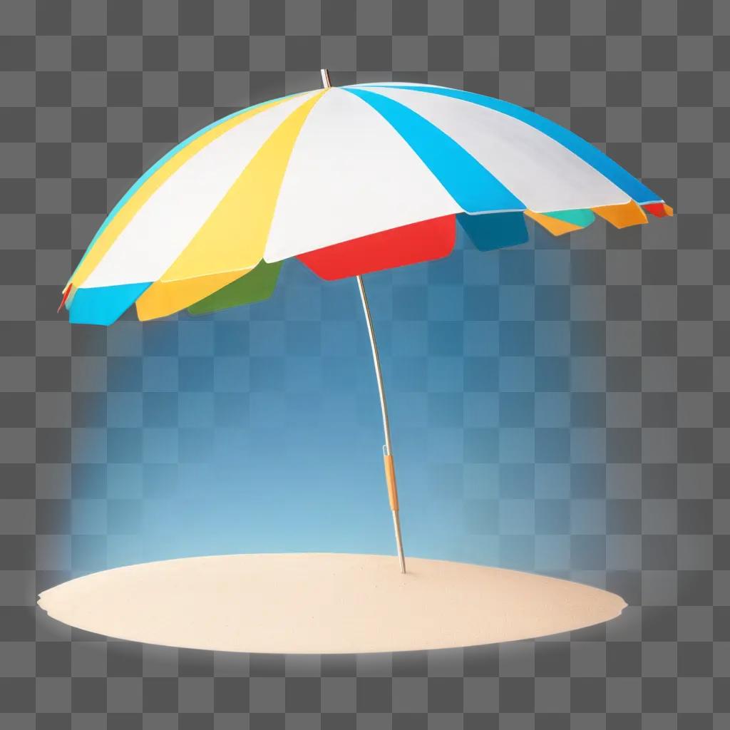 beach umbrella is on a sandy beach