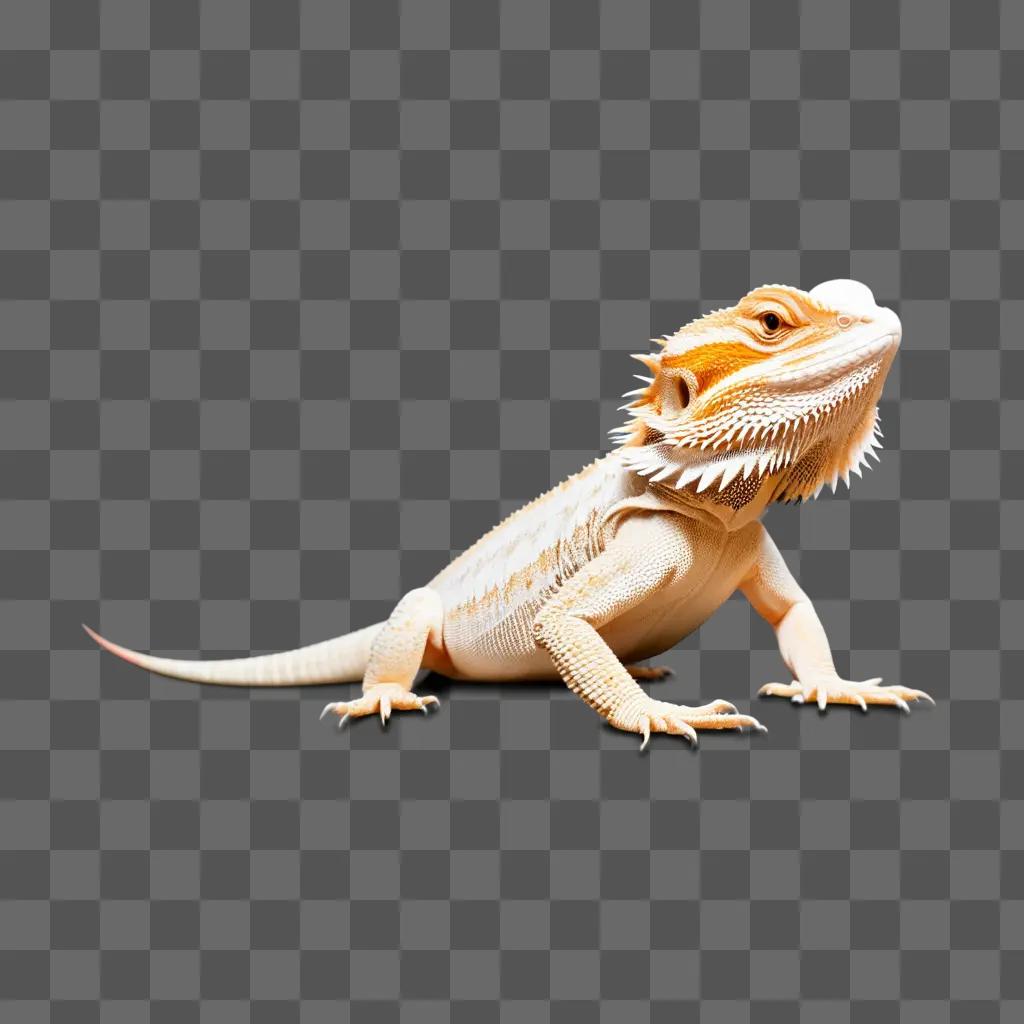 bearded dragon with orange and white scales