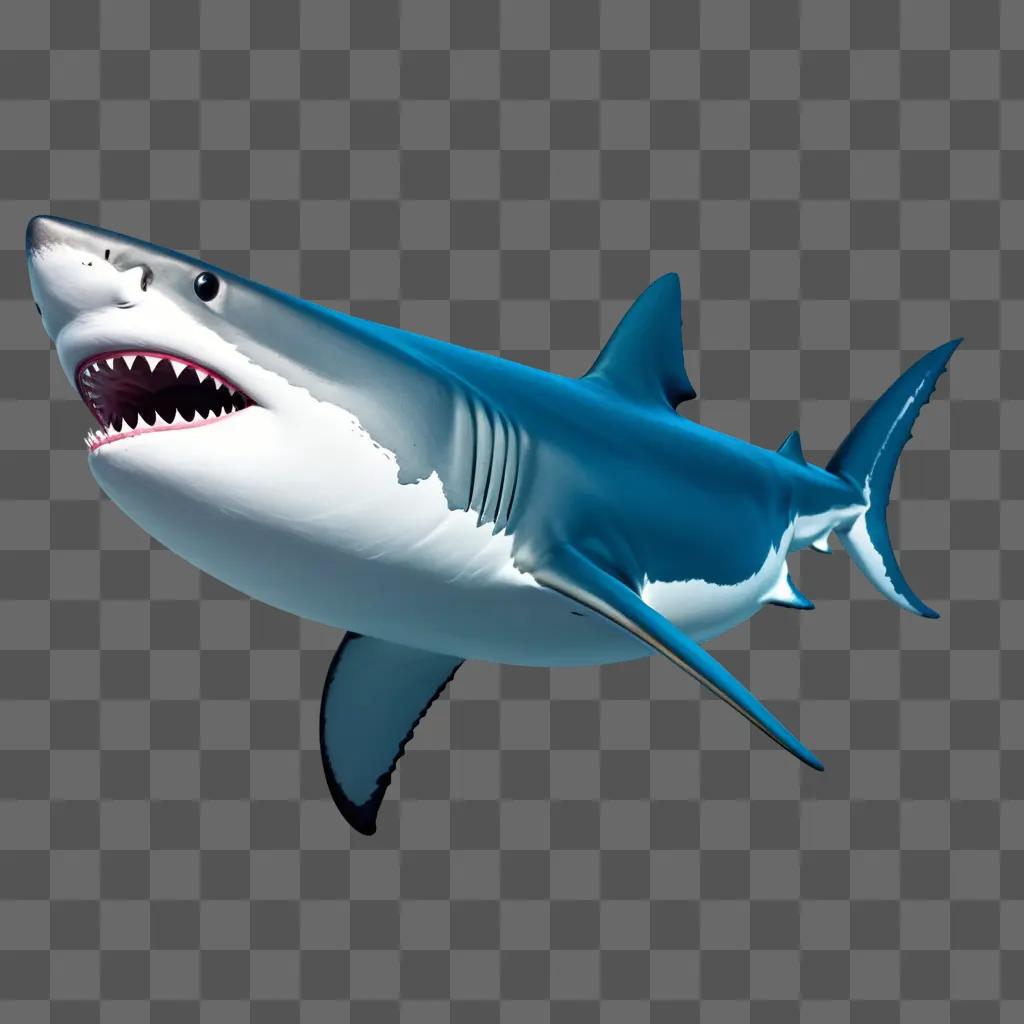 beautiful 3D rendering of a shark swimming in the water