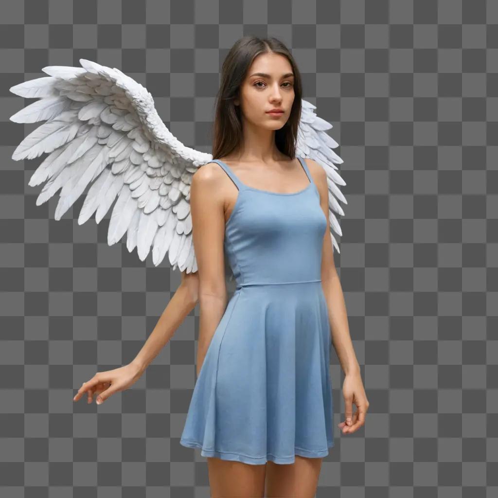 beautiful angel wings drawing Young girl with angel wings posing for a photo