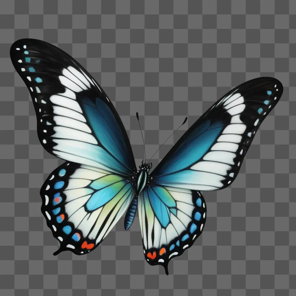 beautiful butterfly drawing against a dark background