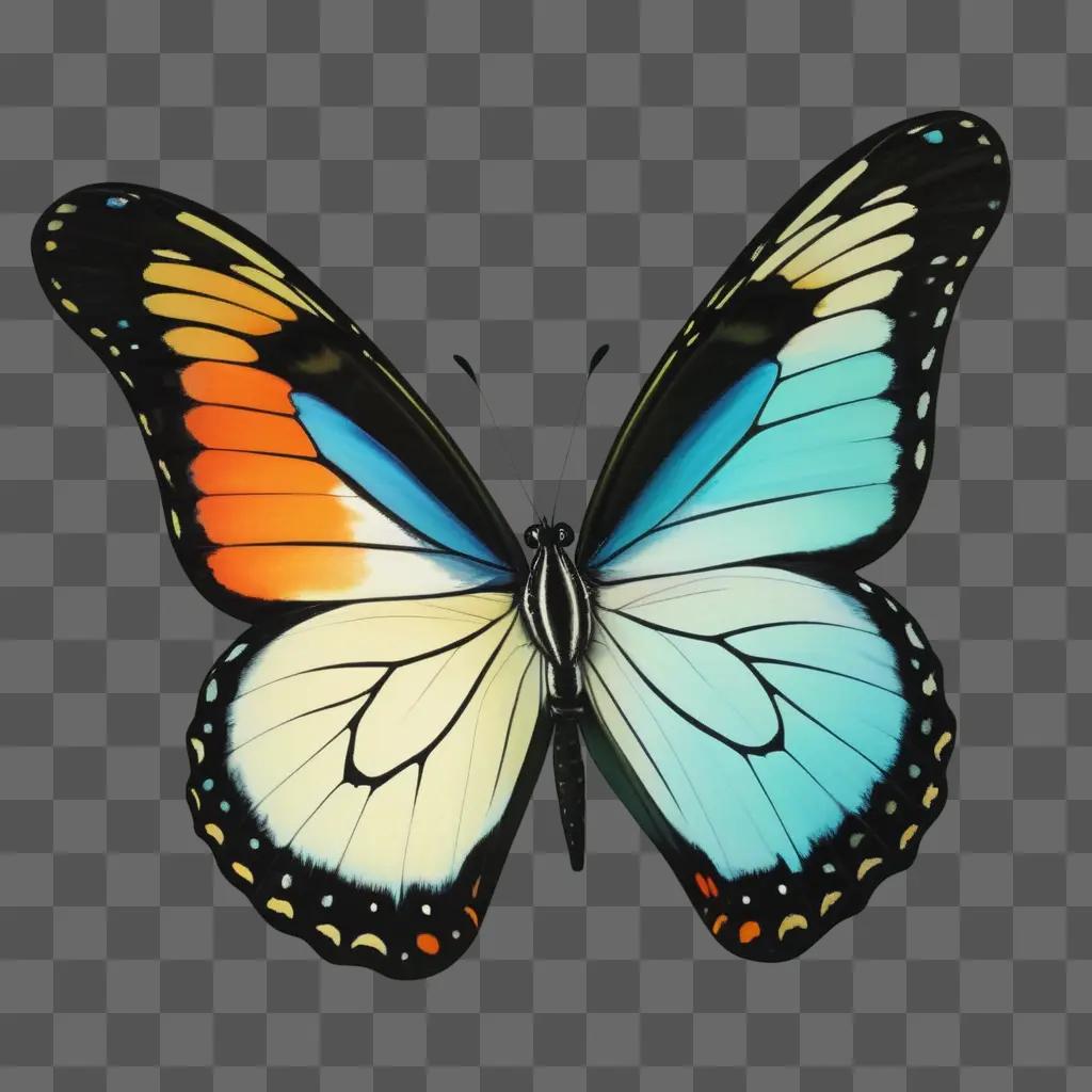 beautiful butterfly drawing in color