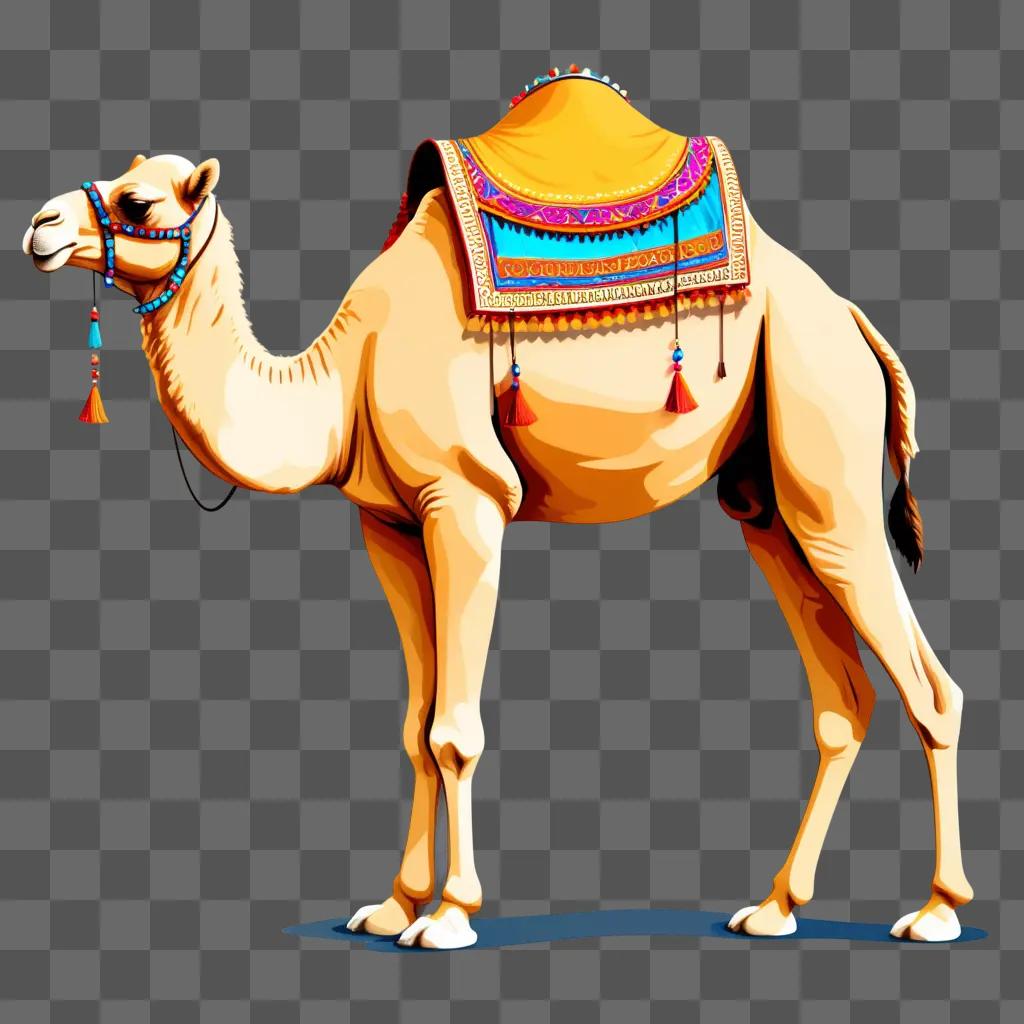 beautiful camel drawing on a tan background