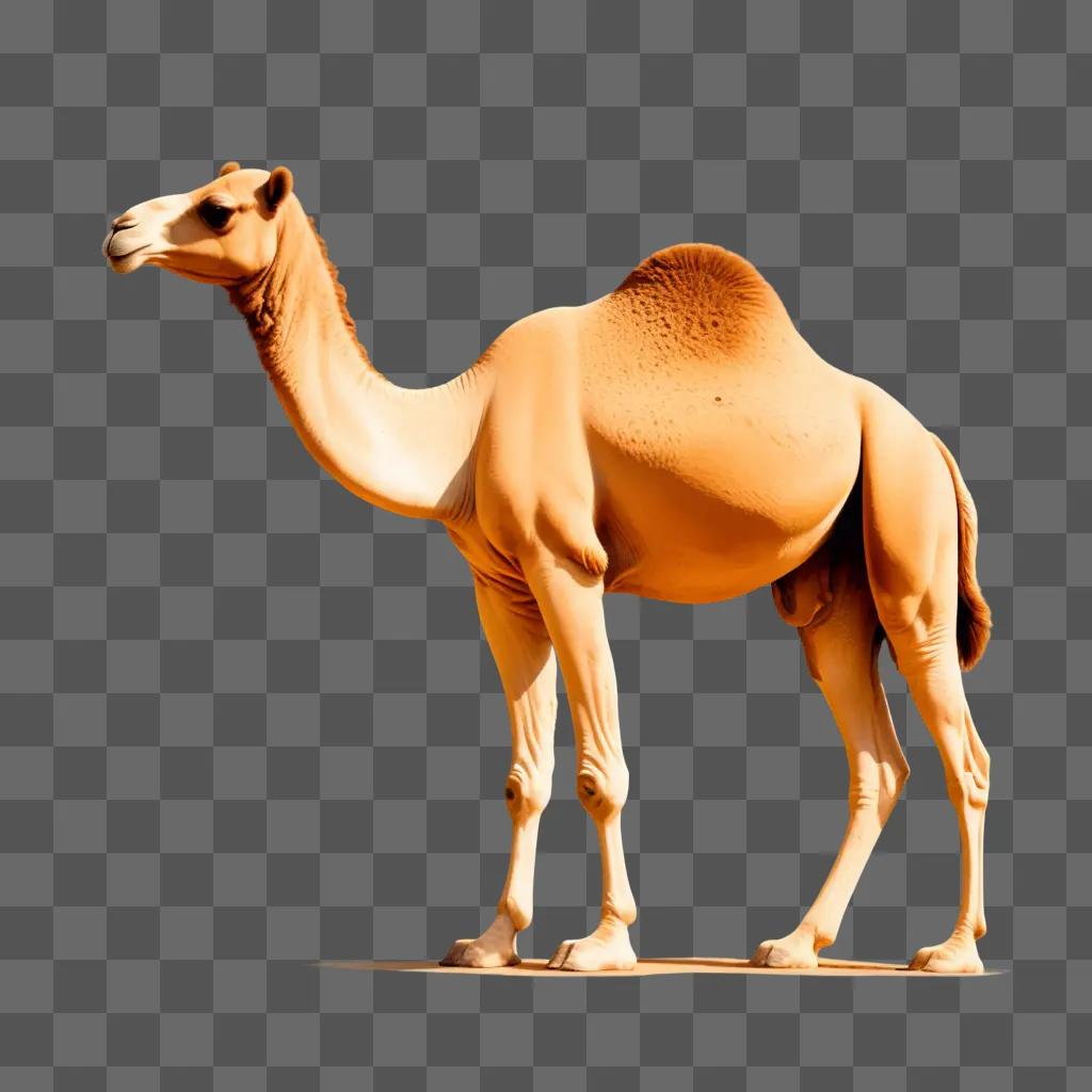 beautiful camel drawing with a blurred background