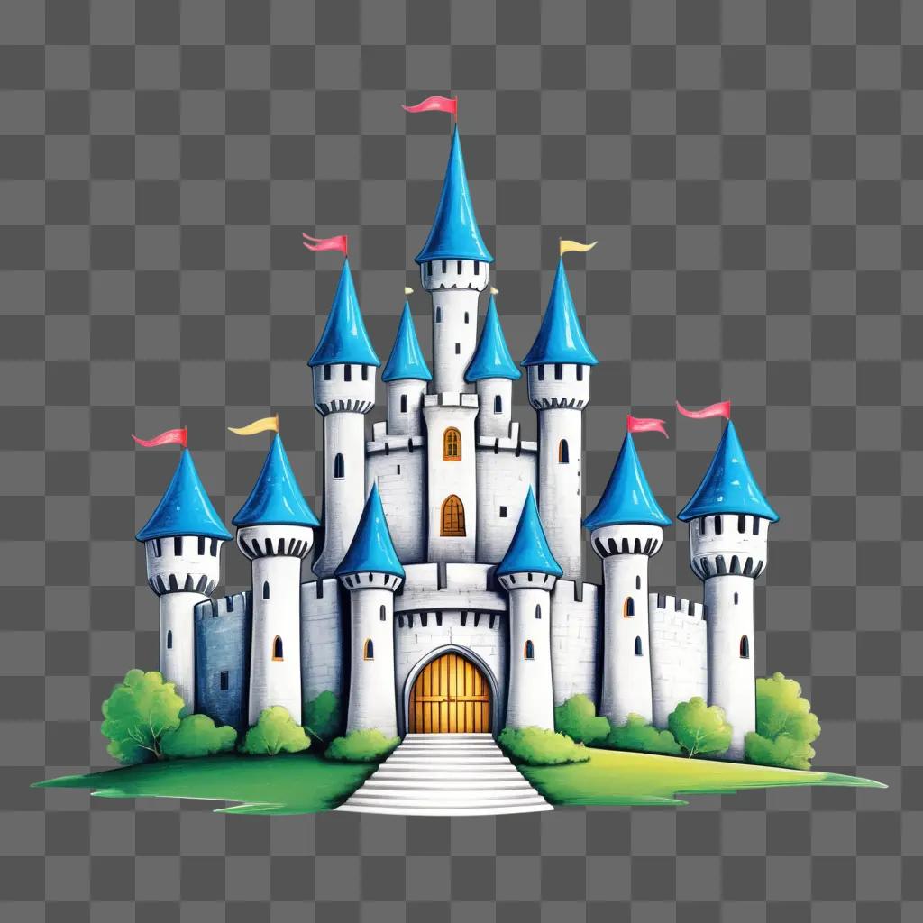 beautiful castle drawing for kids