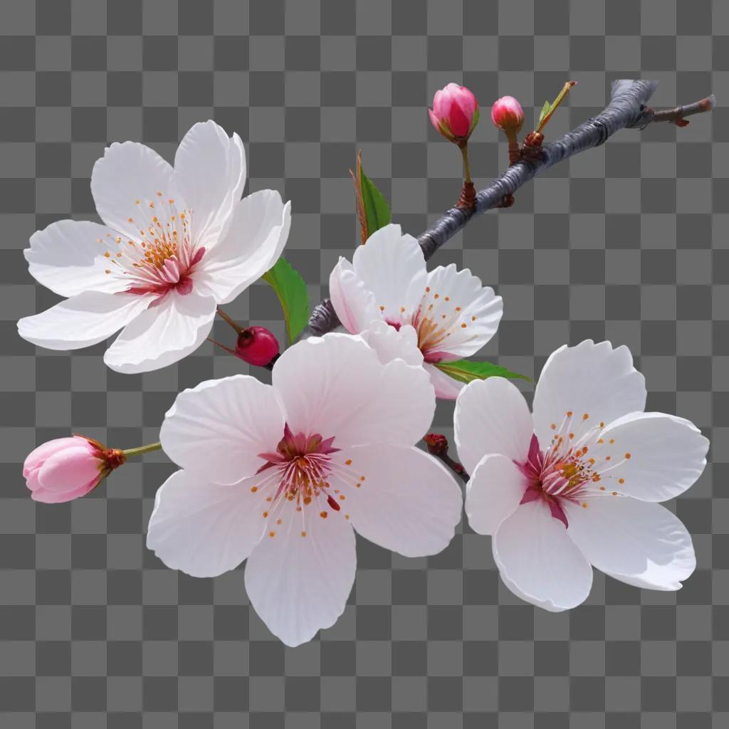 beautiful cherry blossom drawing with pink petals