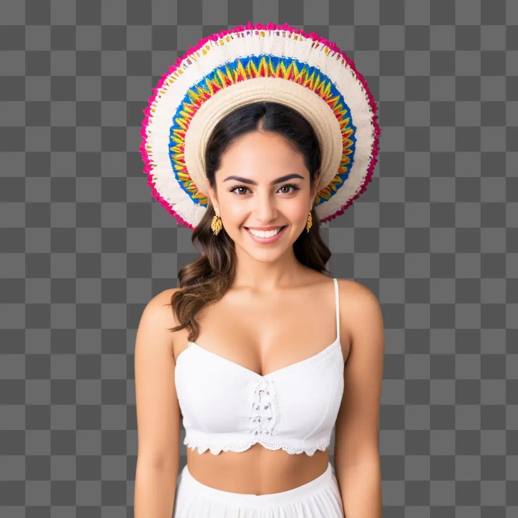 beautiful chica wearing a hat and smiling