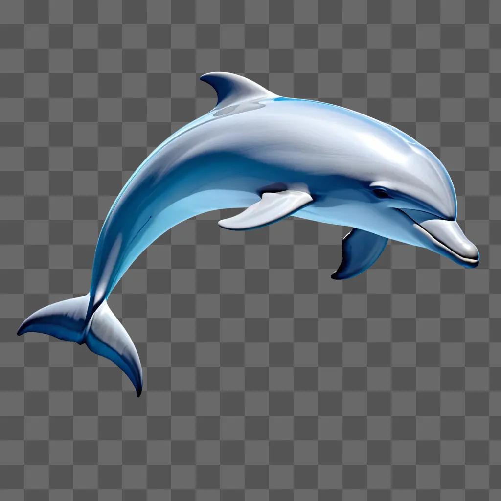 beautiful dolphin drawing on a blue background