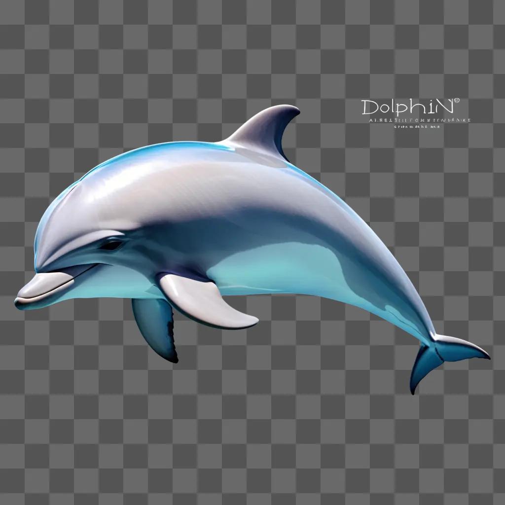 beautiful dolphin drawing on a blue background