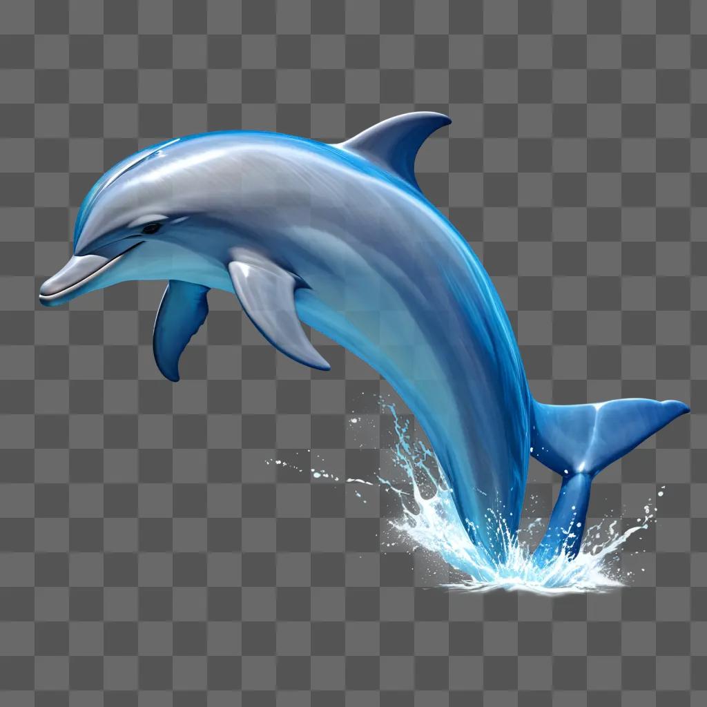 beautiful dolphin drawing with blue color