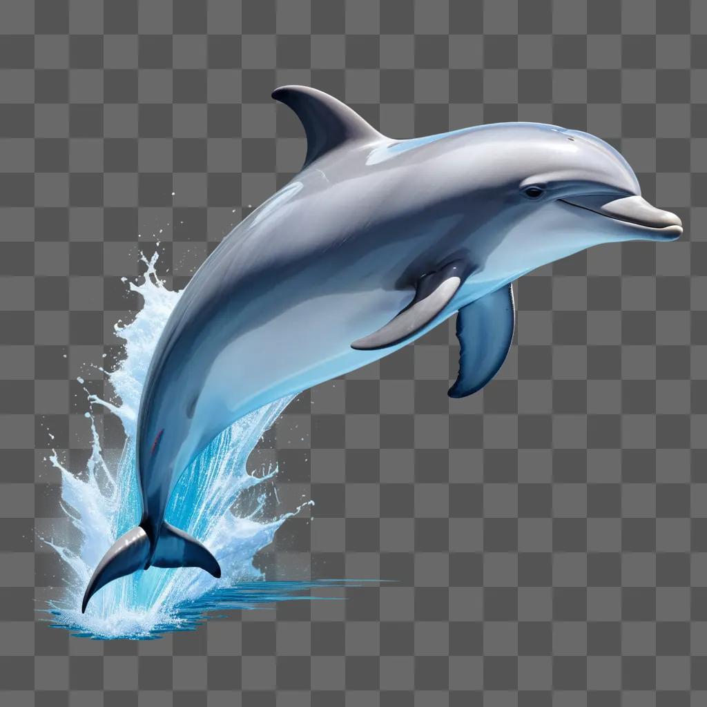 beautiful drawing of a dolphin jumping out of the water