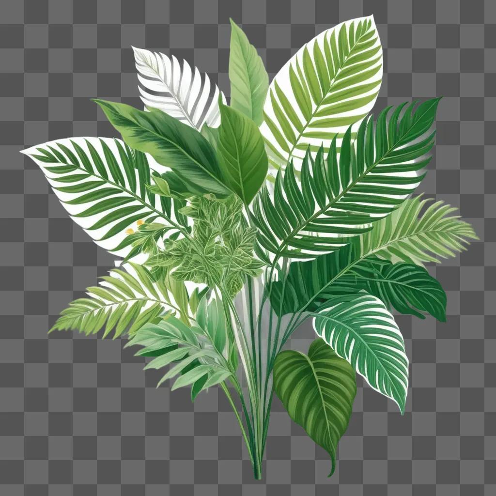 beautiful drawing of a plant on a green background