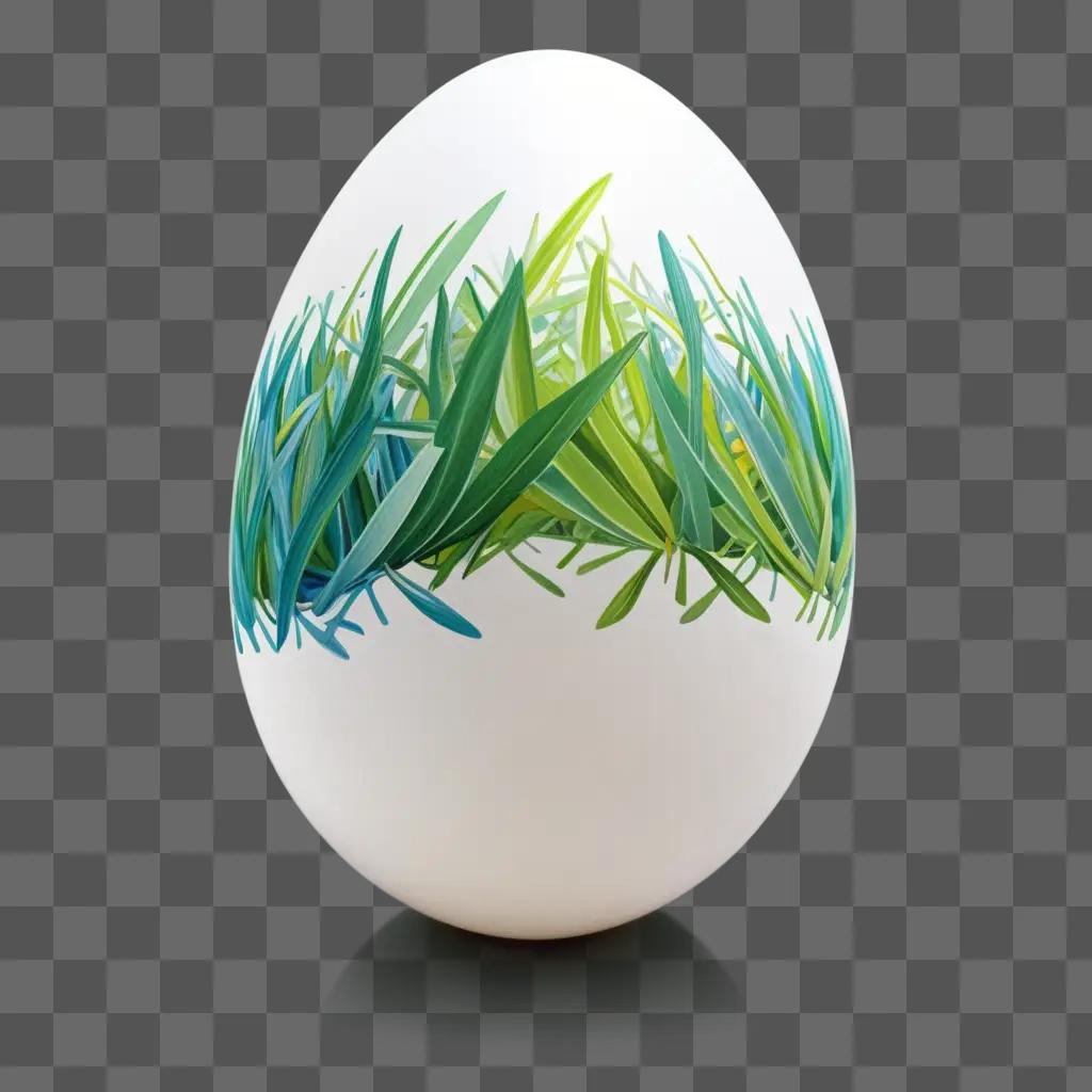 beautiful egg drawing on a white background