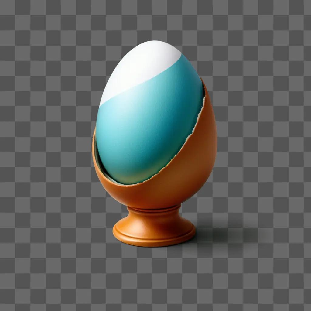 beautiful egg drawing sits on a stand