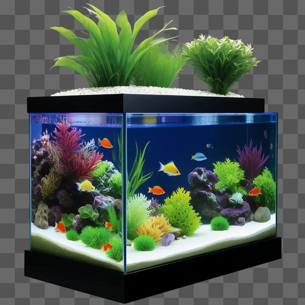 beautiful fish tank with many colorful fish