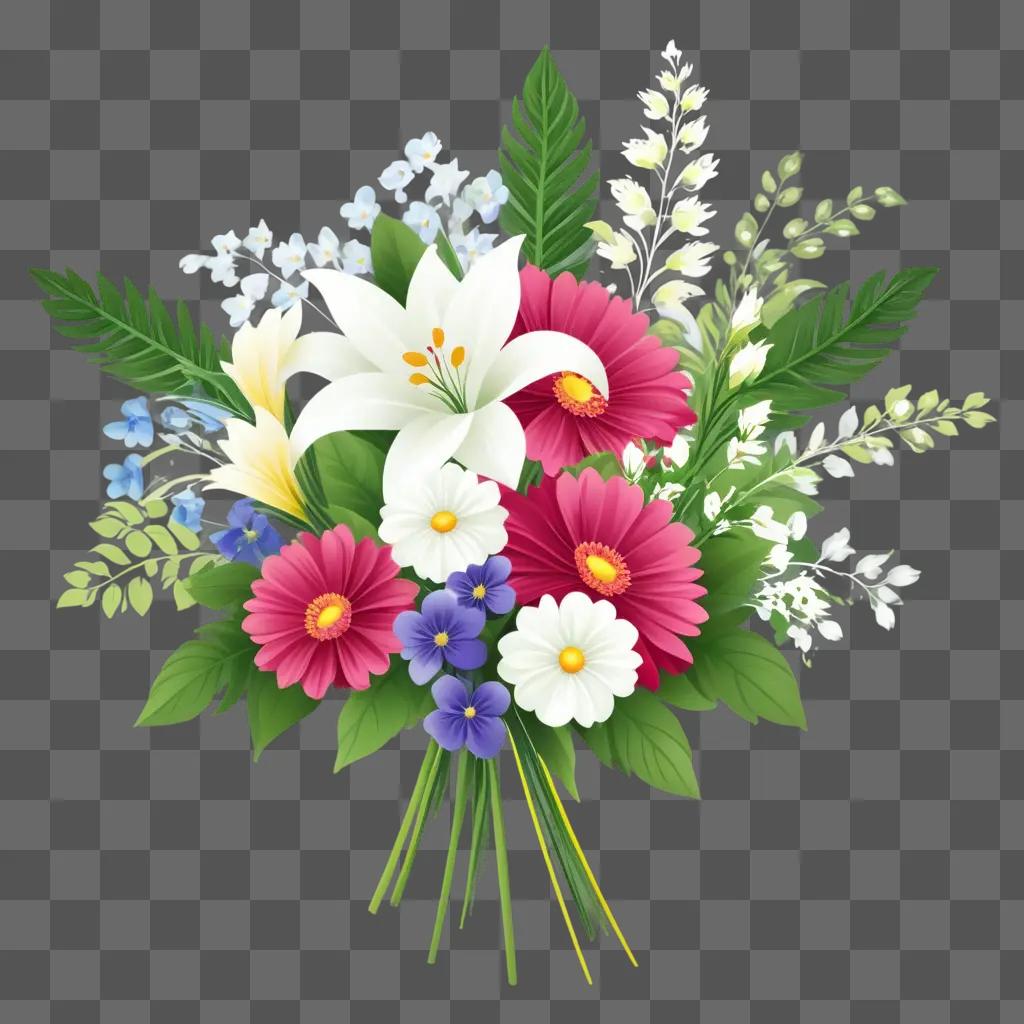 beautiful flower bouquet in a digital illustration