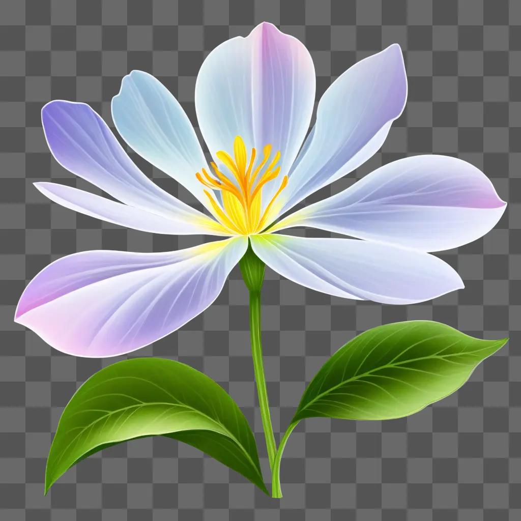 beautiful flower drawing with purple and blue colors