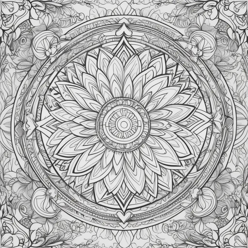 beautiful flower is the main focus of this adult coloring page