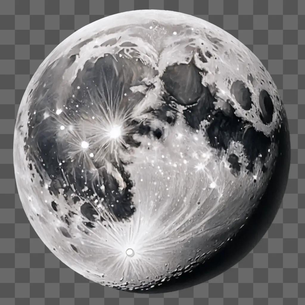 beautiful moon drawing Black and white photograph of the moon