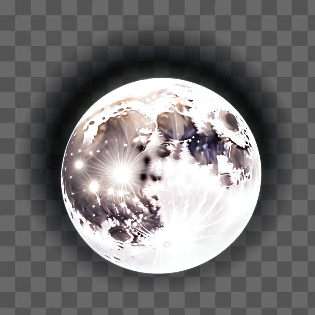 beautiful moon drawing in the dark sky