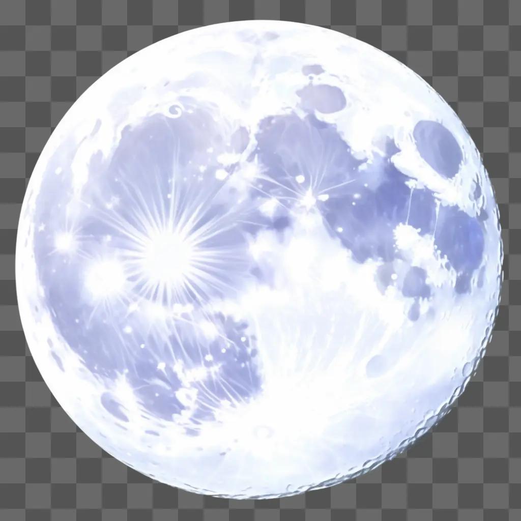 beautiful moon drawing on a white background