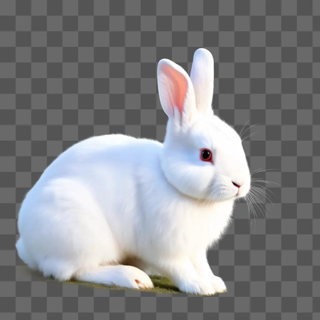 白い背景に美しいウサギの絵