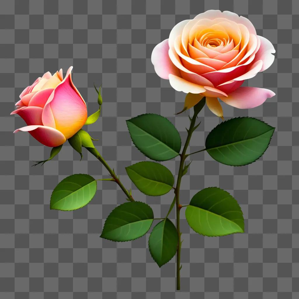 beautiful rose flower drawing with vibrant colors