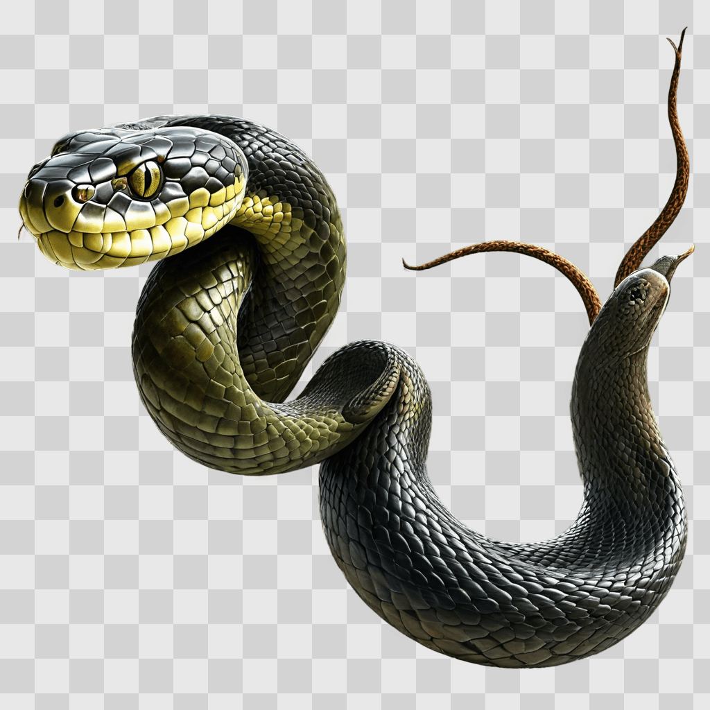 beautiful snake drawing A snake with a long tail