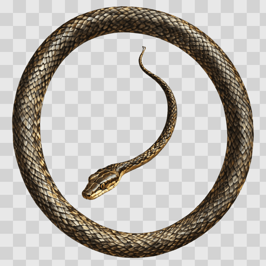 beautiful snake drawing A snake wrapped around a circle