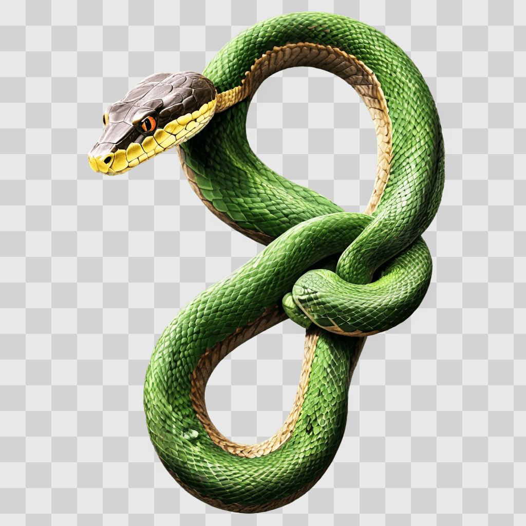 beautiful snake drawing Green snake with red eyes and yellow belly