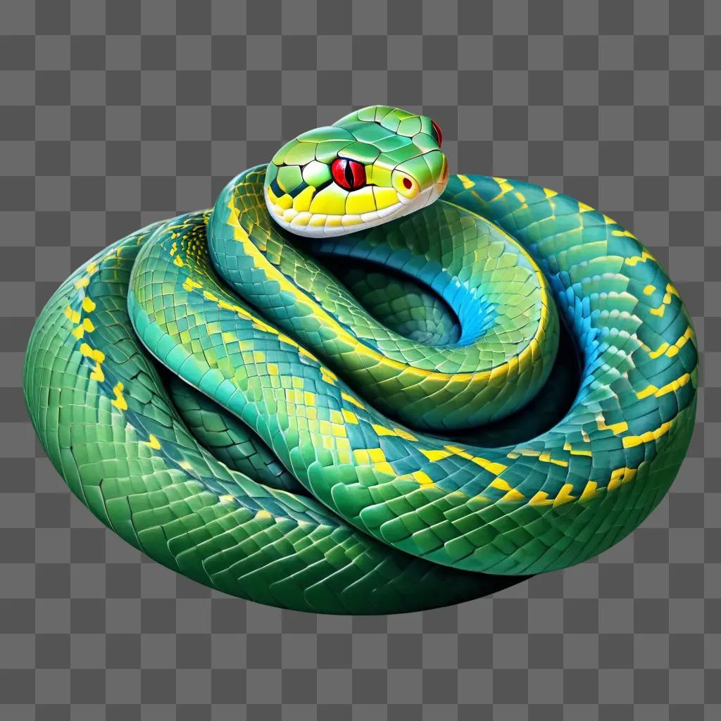 beautiful snake drawing in vivid color