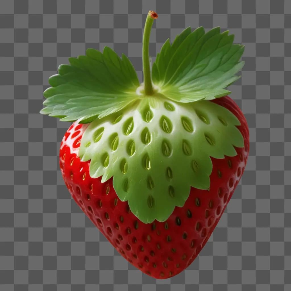 beautiful strawberry drawing on a red background