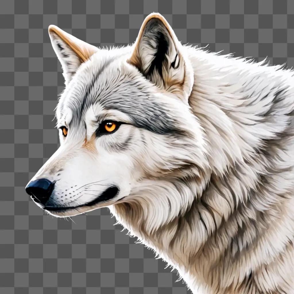 beautiful wolf drawing A wolfs face is shown in this image