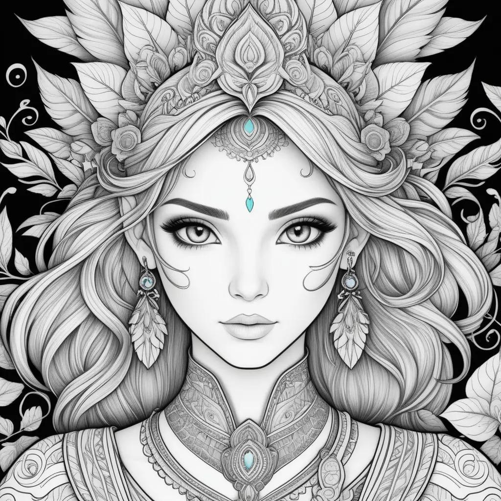 beautiful woman in an avatar coloring pages