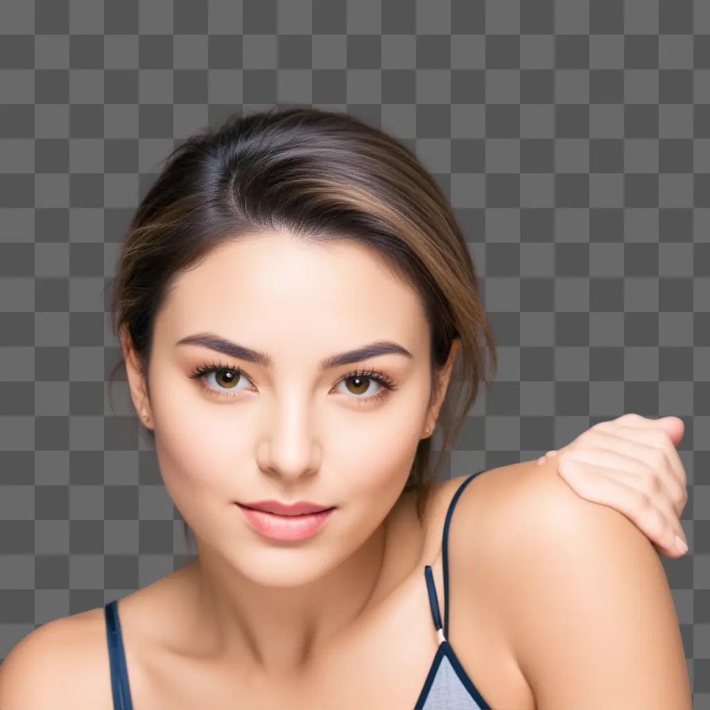 beautiful womans headshot in a studio