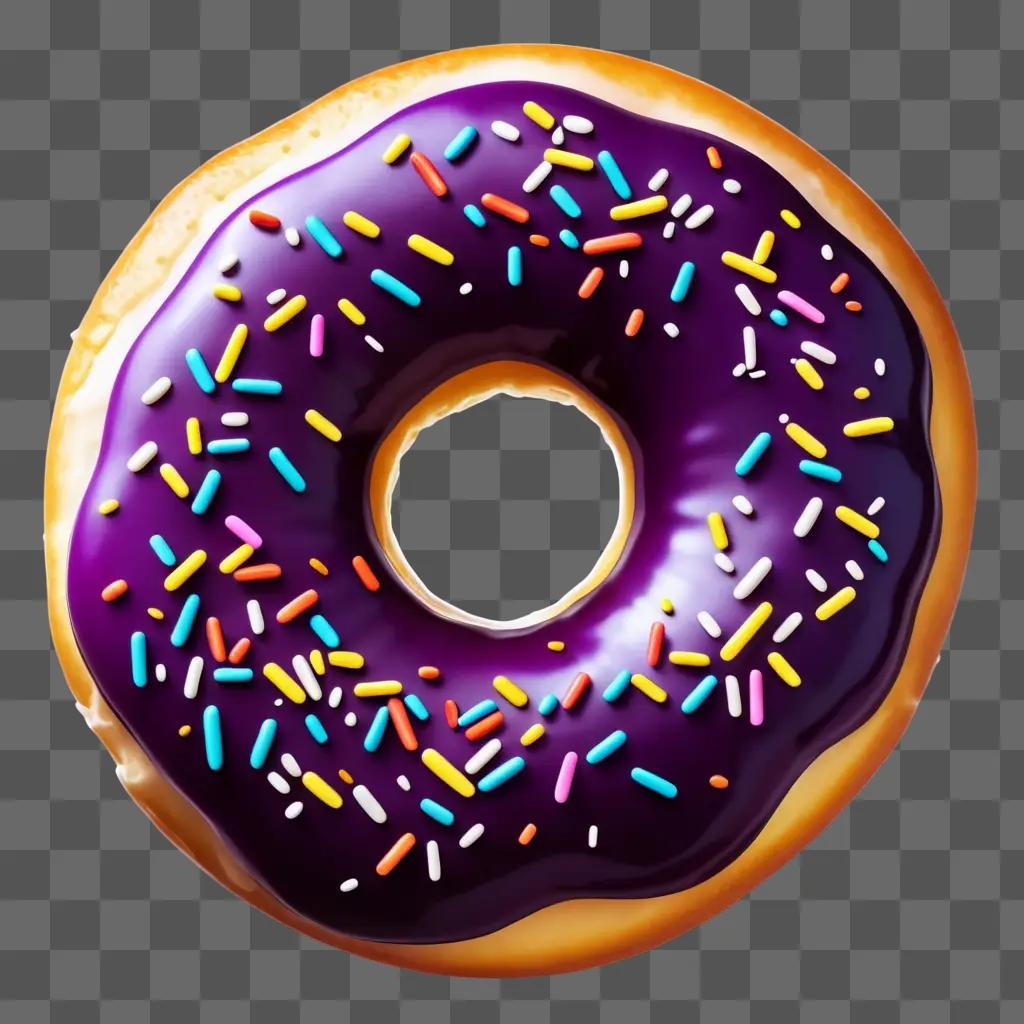 beautifully colored donut with sprinkles