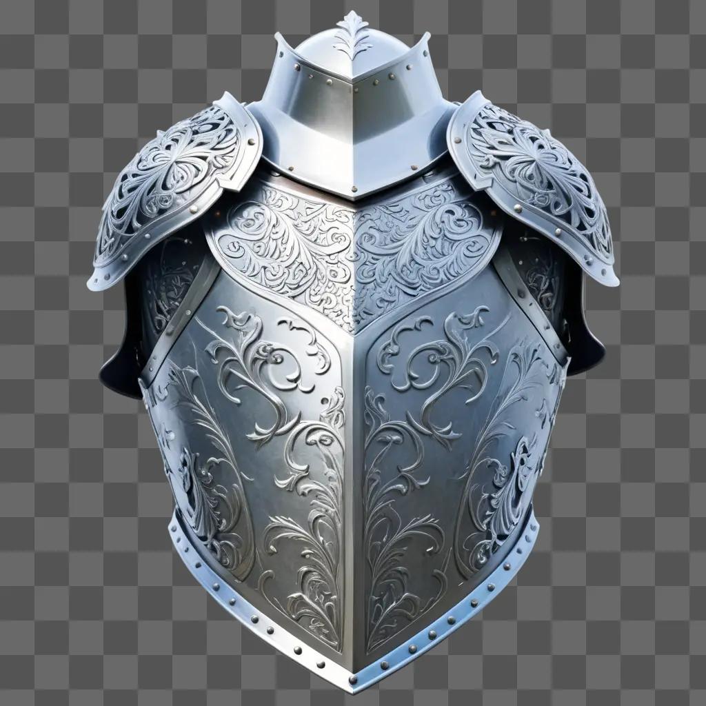 beautifully detailed silver armor with intricate designs