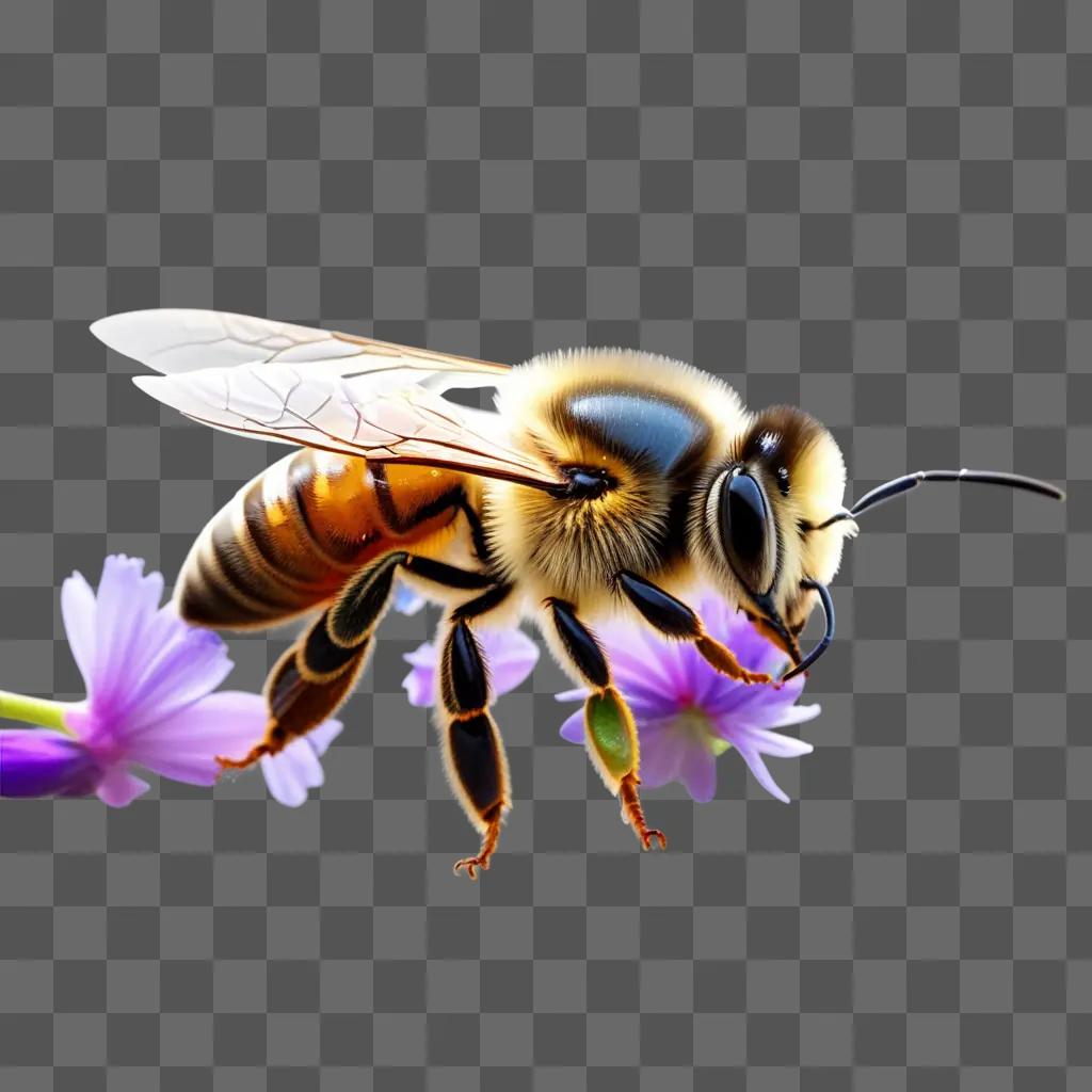 bee with a transparent body is on a flower