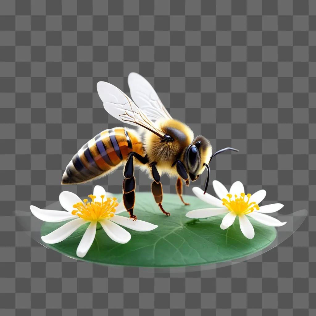 bee with a transparent body is on a flower