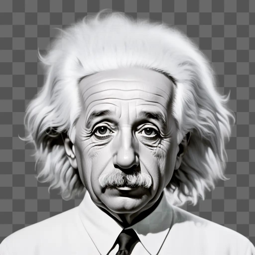 bert Einsteins portrait in black and white