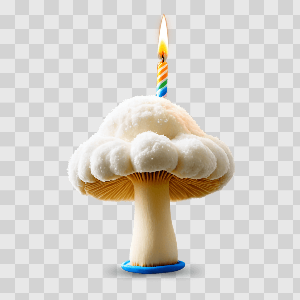 birthday clip art A mushroom with a lit candle inside it