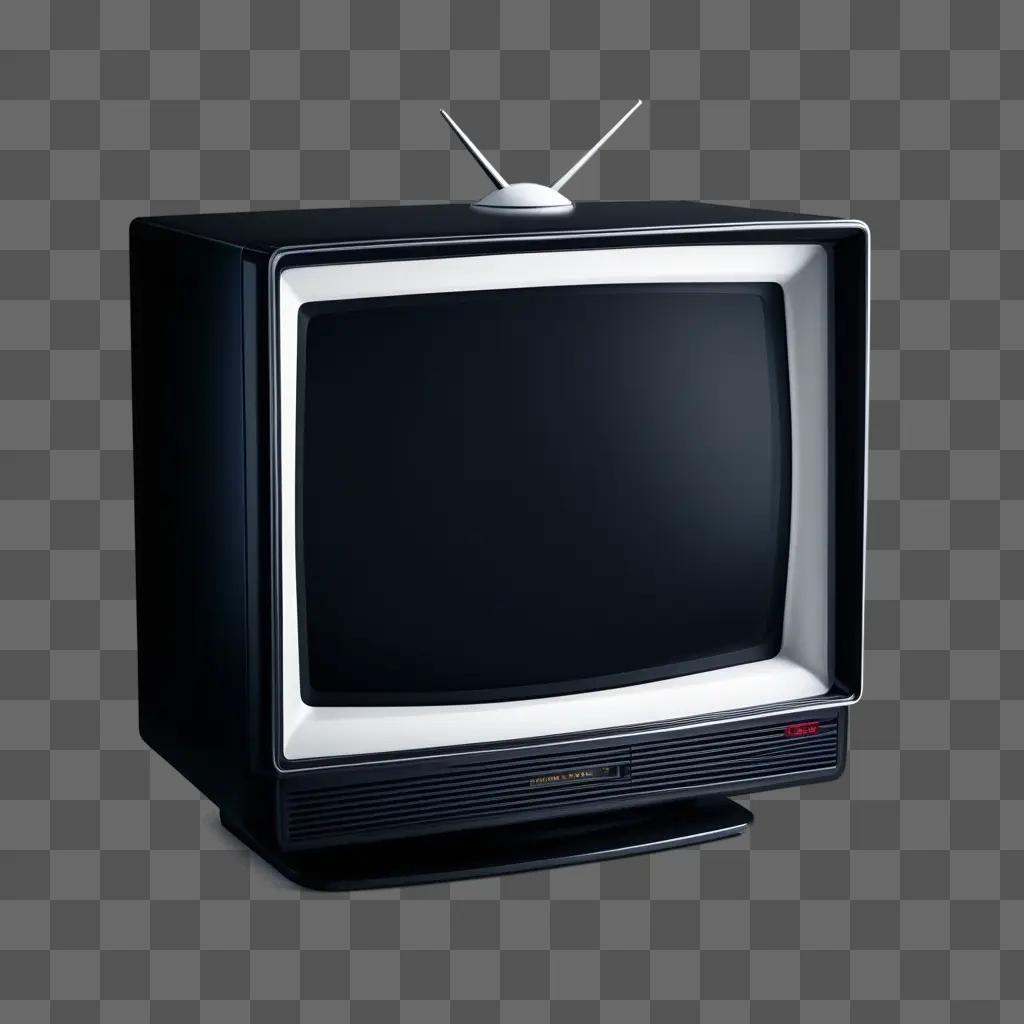 black CRT TV on a black stand