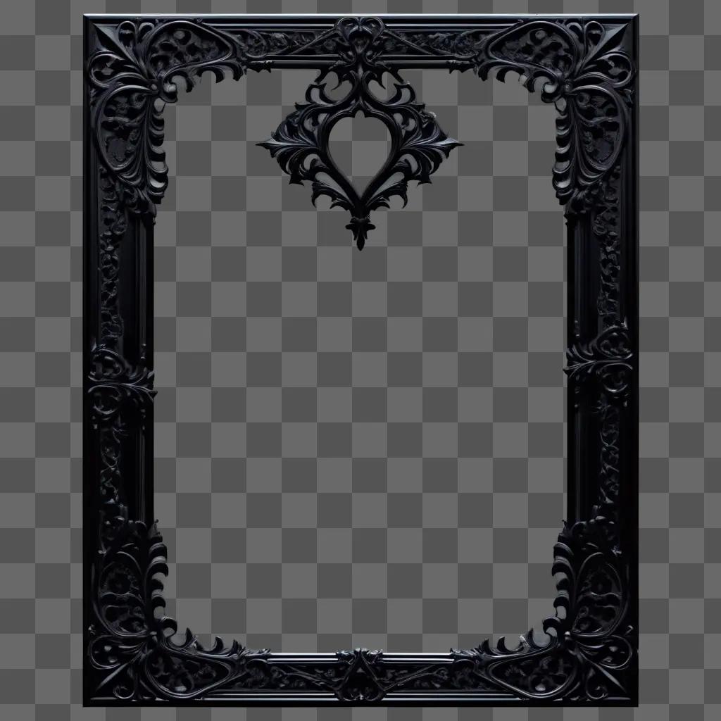 black Gothic frame on a black wall