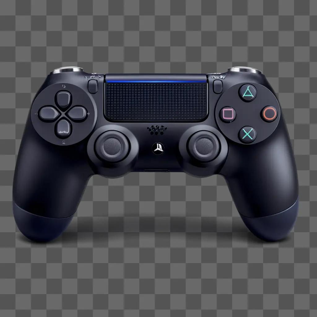 暗い背景に黒いPS4コントローラーが映える