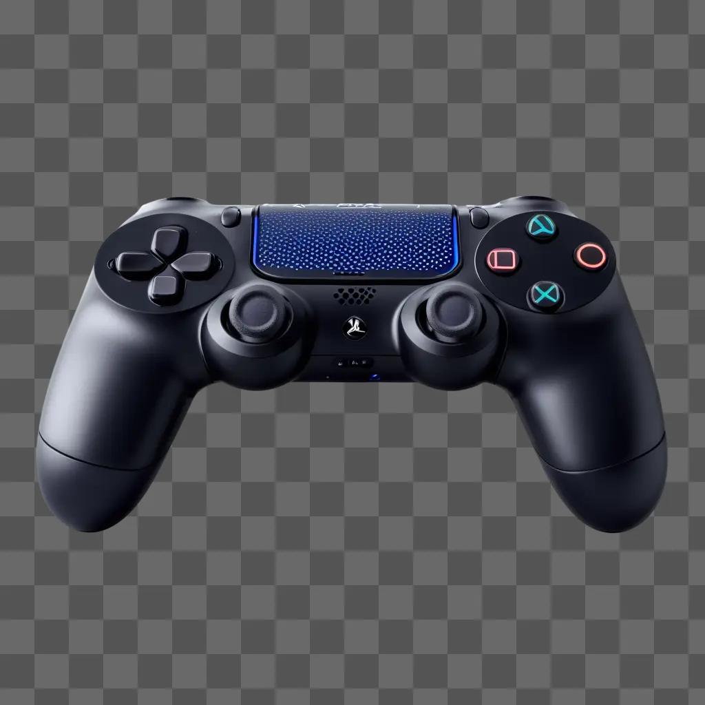 black and blue PS4 controller with vibrant lights