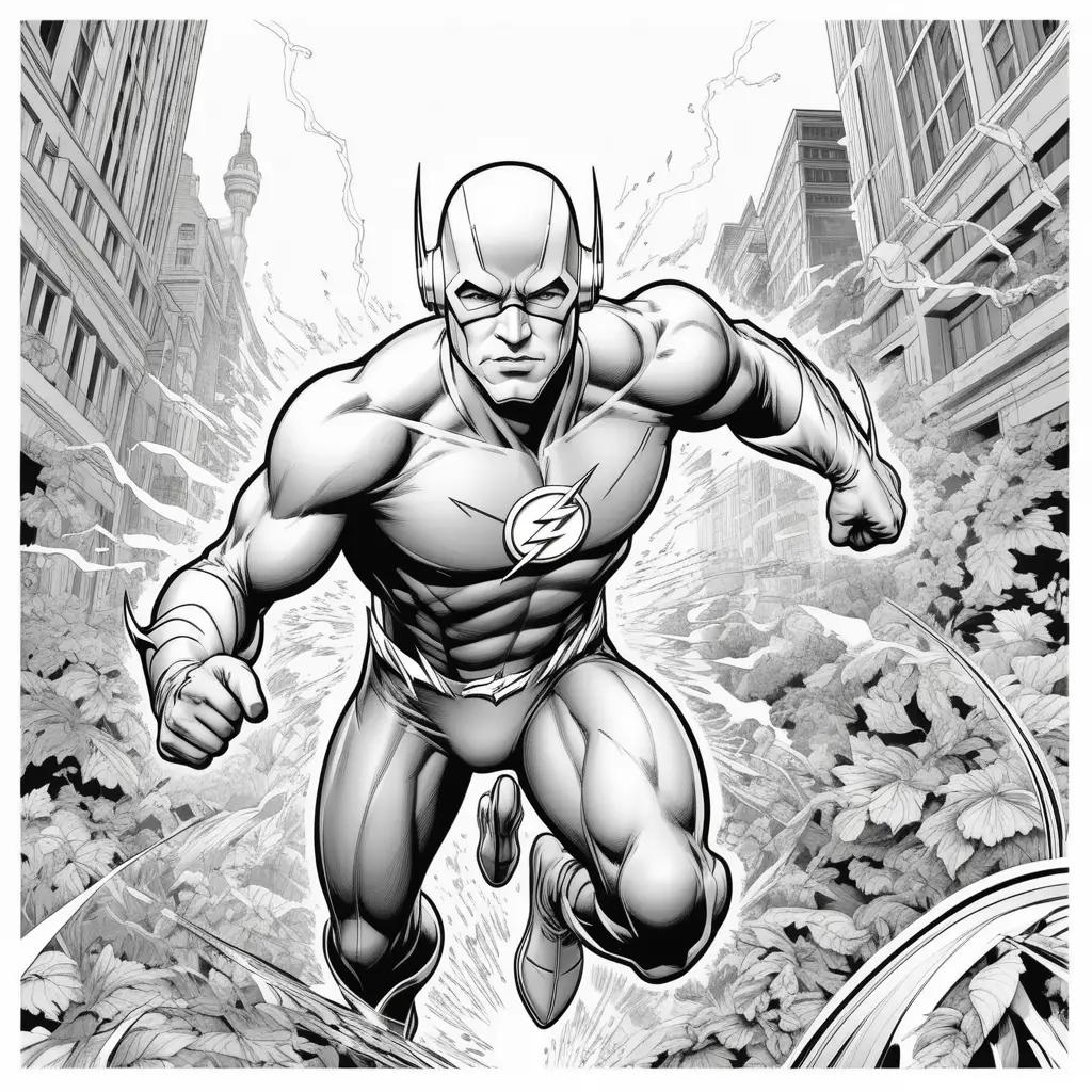 black and white Flash coloring page